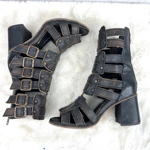 🚫SOLD! ••|•FREEBIRD🦅BY STEVEN•| 'ZEUS' Leather Gladiator Cage Sandal/Bootie - Picture 7 of 16